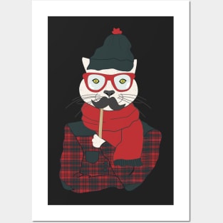 Hipster Cat Posters and Art